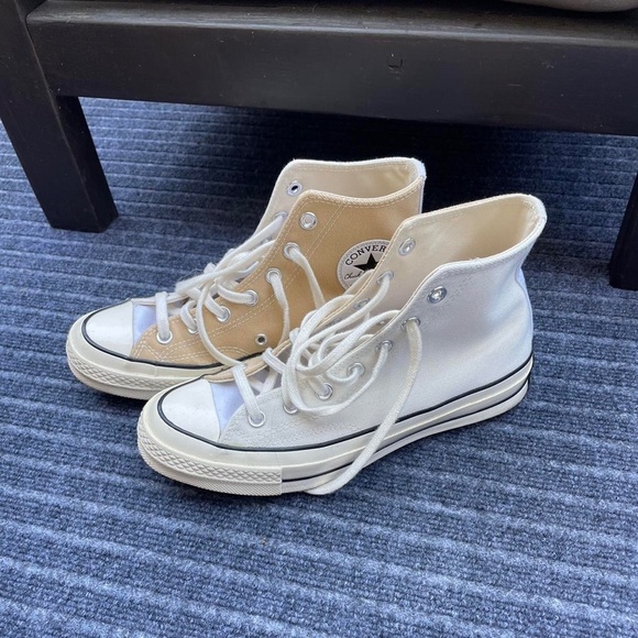 Converse High-Top Canvas Sneakers in Cream - Picture 3 of 3